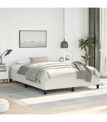 vidaXL Bed Frame without Mattress White 152x203 cm Queen Faux Leather — V0672354577