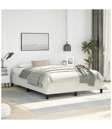 vidaXL Bed Frame without Mattress White 152x203 cm Queen Faux Leather — V0672354577
