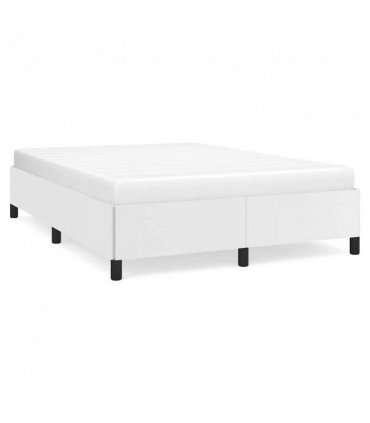 vidaXL Bed Frame without Mattress White 152x203 cm Queen Faux Leather — V0672354577