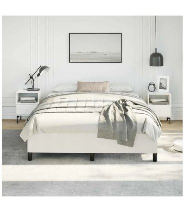 vidaXL Bed Frame without Mattress White 152x203 cm Queen Faux Leather — V0672354577