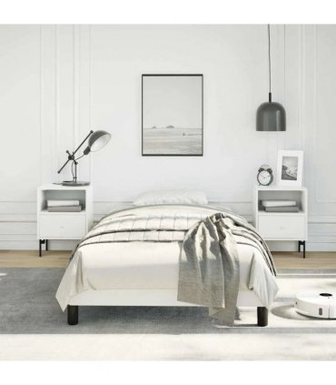 vidaXL Bed Frame without Mattress White 100x203cm Twin XL Faux Leather — V0672354578