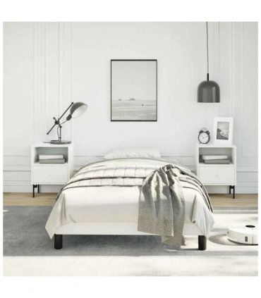 vidaXL Bed Frame without Mattress White 100x203cm Twin XL Faux Leather — V0672354578