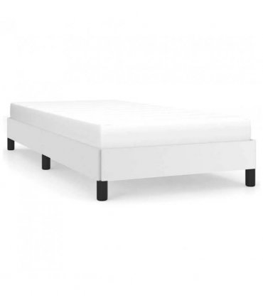 vidaXL Bed Frame without Mattress White 100x203cm Twin XL Faux Leather — V0672354578