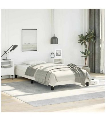 vidaXL Bed Frame without Mattress White 100x203cm Twin XL Faux Leather — V0672354578