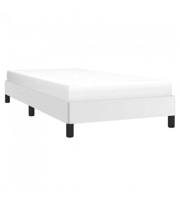 vidaXL Bed Frame without Mattress White 100x203cm Twin XL Faux Leather — V0672354578
