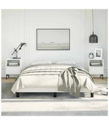 vidaXL Bed Frame without Mattress White 137x190 cm Full Faux Leather — Size: Double Size — V0672354579