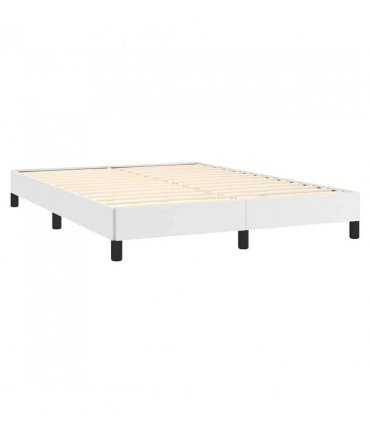 vidaXL Bed Frame without Mattress White 137x190 cm Full Faux Leather — Size: Double Size — V0672354579