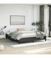 vidaXL Bed Frame without Mattress Black 193x203 cm King Faux Leather