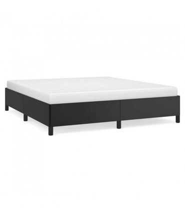 vidaXL Bed Frame without Mattress Black 193x203 cm King Faux Leather