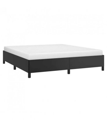 vidaXL Bed Frame without Mattress Black 193x203 cm King Faux Leather