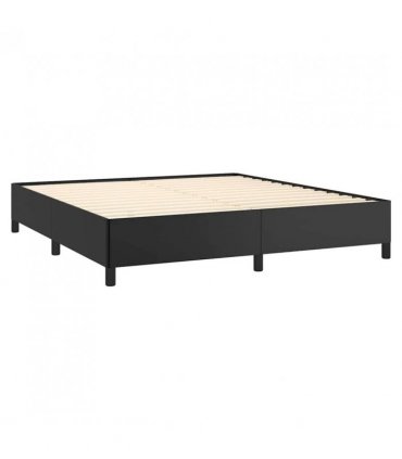 vidaXL Bed Frame without Mattress Black 193x203 cm King Faux Leather
