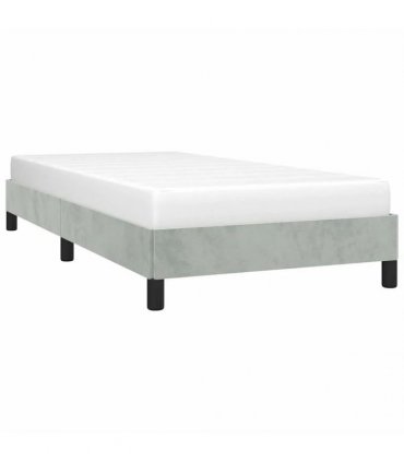 vidaXL Bed Frame without Mattress Light Grey 100x203 cm Twin XL Velvet — Size: 100 x 203 cm