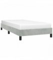 vidaXL Bed Frame without Mattress Light Grey 100x203 cm Twin XL Velvet — Size: 100 x 203 cm