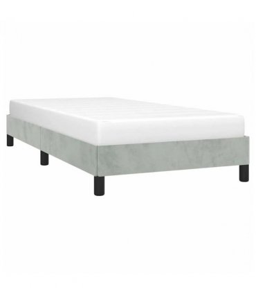 vidaXL Bed Frame without Mattress Light Grey 100x203 cm Twin XL Velvet — Size: 100 x 203 cm
