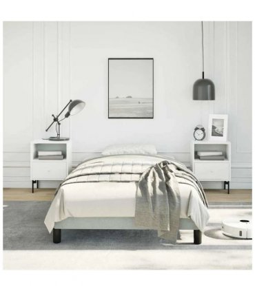 vidaXL Bed Frame without Mattress Light Grey 100x203 cm Twin XL Velvet — Size: 100 x 203 cm