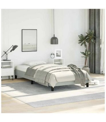 vidaXL Bed Frame without Mattress Light Grey 100x203 cm Twin XL Velvet — Size: 100 x 203 cm