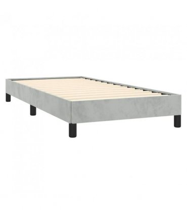 vidaXL Bed Frame without Mattress Light Grey 100x203 cm Twin XL Velvet — Size: 100 x 203 cm