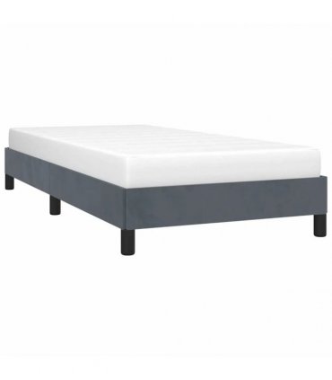 vidaXL Bed Frame without Mattress Dark Grey 100x203 cm Twin XL Velvet — Size: 100 x 203 cm