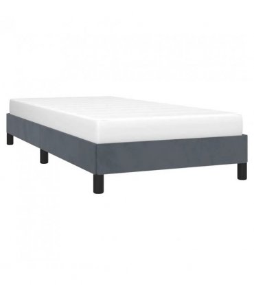 vidaXL Bed Frame without Mattress Dark Grey 100x203 cm Twin XL Velvet — Size: 100 x 203 cm