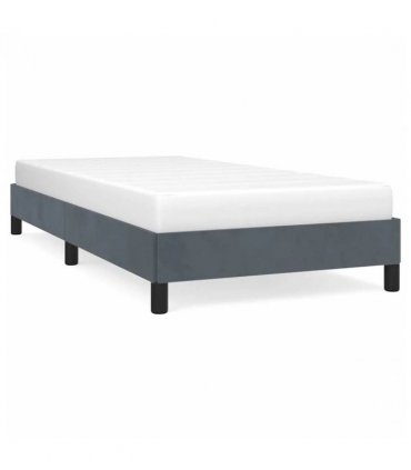 vidaXL Bed Frame without Mattress Dark Grey 100x203 cm Twin XL Velvet — Size: 100 x 203 cm