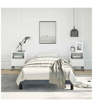 vidaXL Bed Frame without Mattress Dark Grey 100x203 cm Twin XL Velvet — Size: 100 x 203 cm