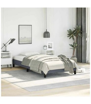 vidaXL Bed Frame without Mattress Dark Grey 100x203 cm Twin XL Velvet — Size: 100 x 203 cm