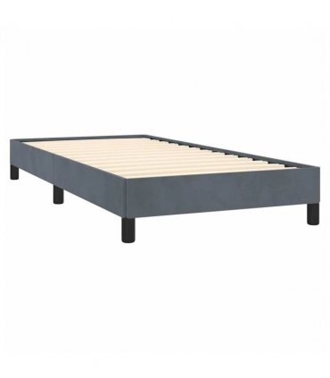 vidaXL Bed Frame without Mattress Dark Grey 100x203 cm Twin XL Velvet — Size: 100 x 203 cm