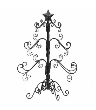 vidaXL Metal Christmas Tree Black 61 cm Powder-coated Steel — Size: 60 cm