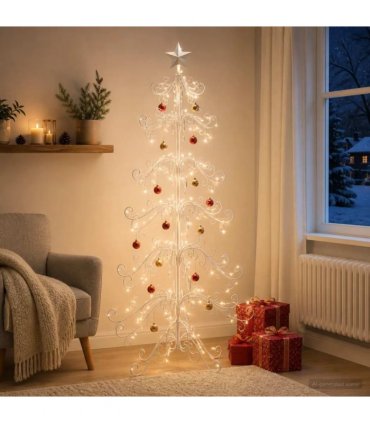 vidaXL Metal Christmas Tree with Spiral Stand KUOPIO 180 cm Steel