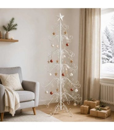 vidaXL Metal Christmas Tree with Spiral Stand KUOPIO 180 cm Steel