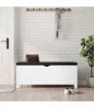 vidaXL Storage Box with Cushion White 105x40x45 cm