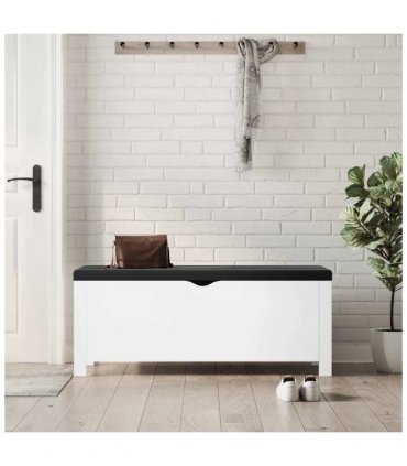 vidaXL Storage Box with Cushion White 105x40x45 cm