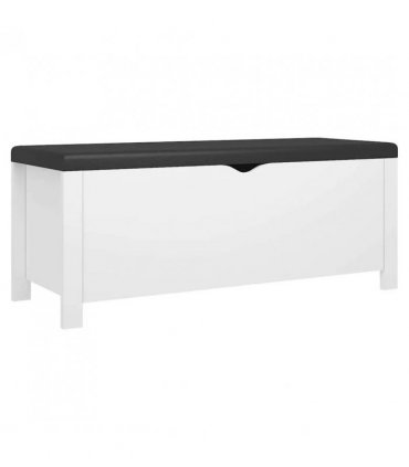 vidaXL Storage Box with Cushion White 105x40x45 cm