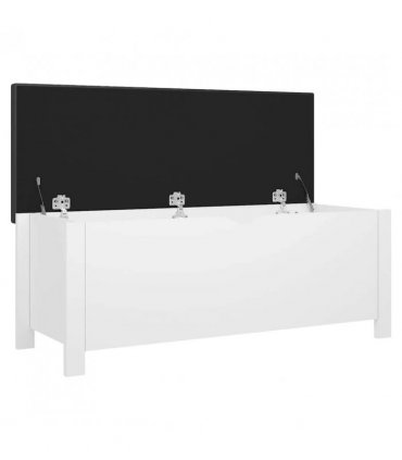 vidaXL Storage Box with Cushion White 105x40x45 cm