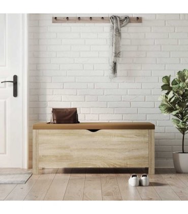 vidaXL Storage Box with Cushion Sonoma Oak 105x40x45 cm