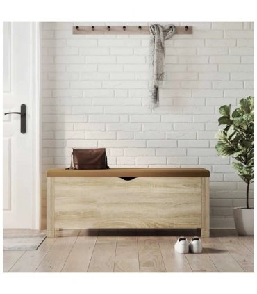 vidaXL Storage Box with Cushion Sonoma Oak 105x40x45 cm