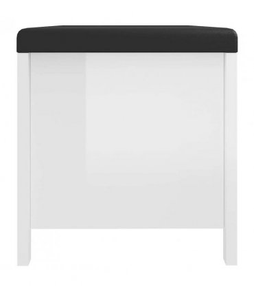 vidaXL Storage Box with Cushion High Gloss White 105x40x45 cm