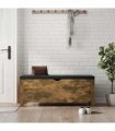 vidaXL Storage Box with Cushion Smoked Oak 105x40x45 cm