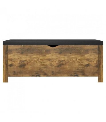 vidaXL Storage Box with Cushion Smoked Oak 105x40x45 cm