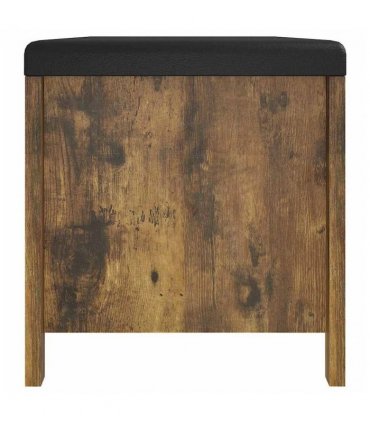vidaXL Storage Box with Cushion Smoked Oak 105x40x45 cm