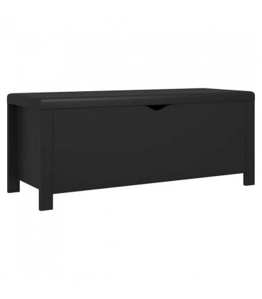 vidaXL Storage Box with Cushion Black 105x40x45 cm