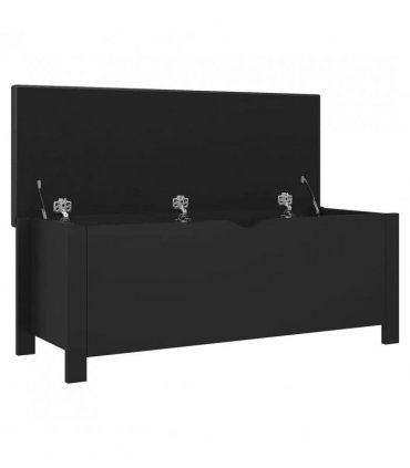 vidaXL Storage Box with Cushion Black 105x40x45 cm