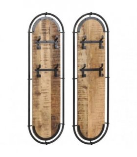 vidaXL Wall-mounted Coat Racks with 4 Hooks 2 pcs