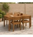 vidaXL Garden Dinner Table Natural 147 x 88.5 x 75 cm