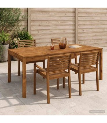 vidaXL Garden Dinner Table Natural 196 x 100.5 x 75 cm