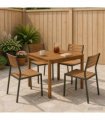 vidaXL Garden Dinner Table Natural 80 x 80.5 x 75 cm Solid Acacia Wood
