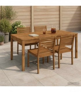 vidaXL Garden Dinner Table Natural 180 x 88.5 x 75 cm