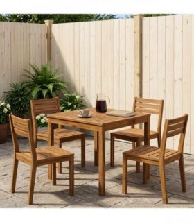 vidaXL Garden Dinner Table Natural 70 x 68.5 x 75 cm Solid Acacia Wood