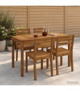 vidaXL Garden Dinner Table Natural 108.5 x 55 x 75 cm