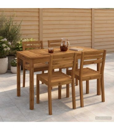 vidaXL Garden Dinner Table Natural 108.5 x 55 x 75 cm